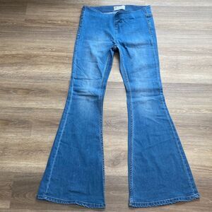 Free People High Rise Denim Flare Bell Bottom Jeans Sz 27